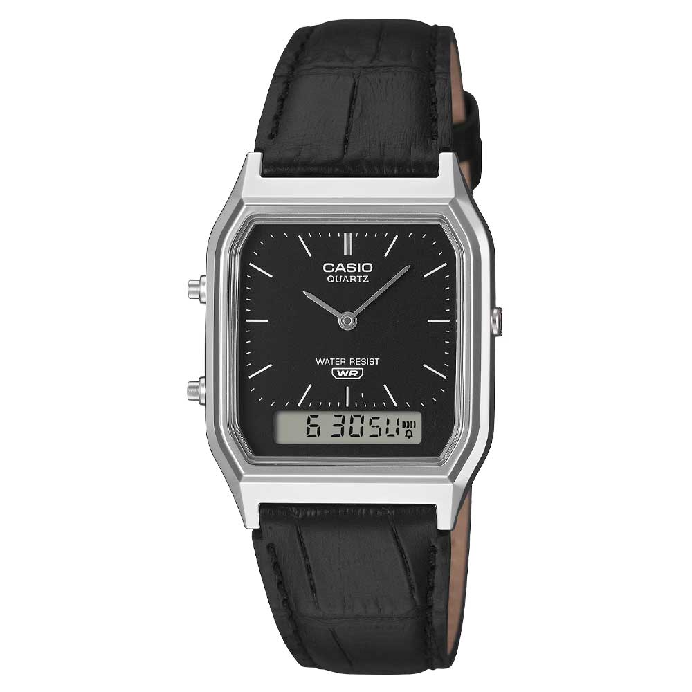Reloj Casio Vintage AQ-230EL-1A Negro Cuero