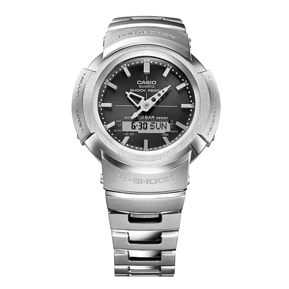 Reloj Casio AWM-500D-1A Análogo Digital Tough Solar Full Acero Made in Japan