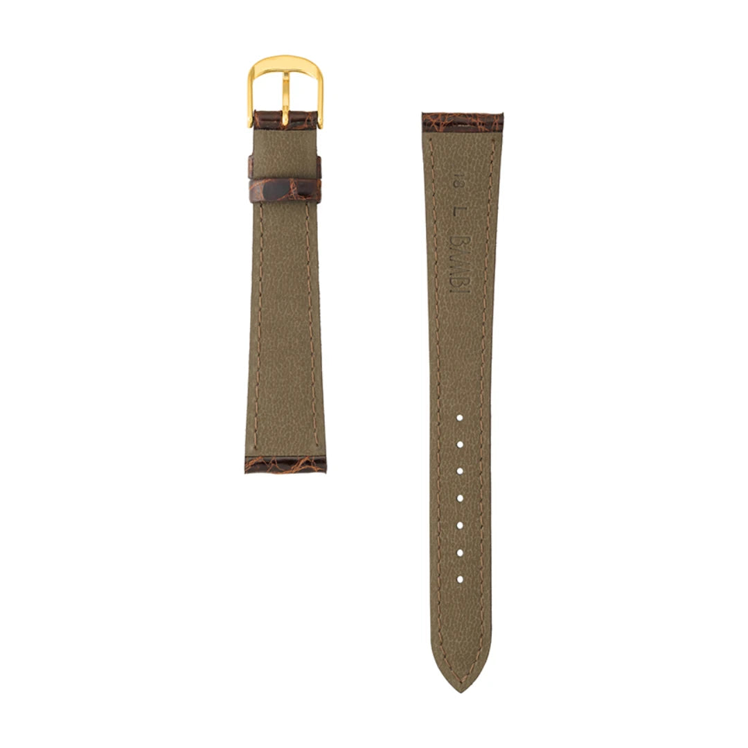 Correa de Piel de caimán Bambi BWE251BS 20mm Café oscuro