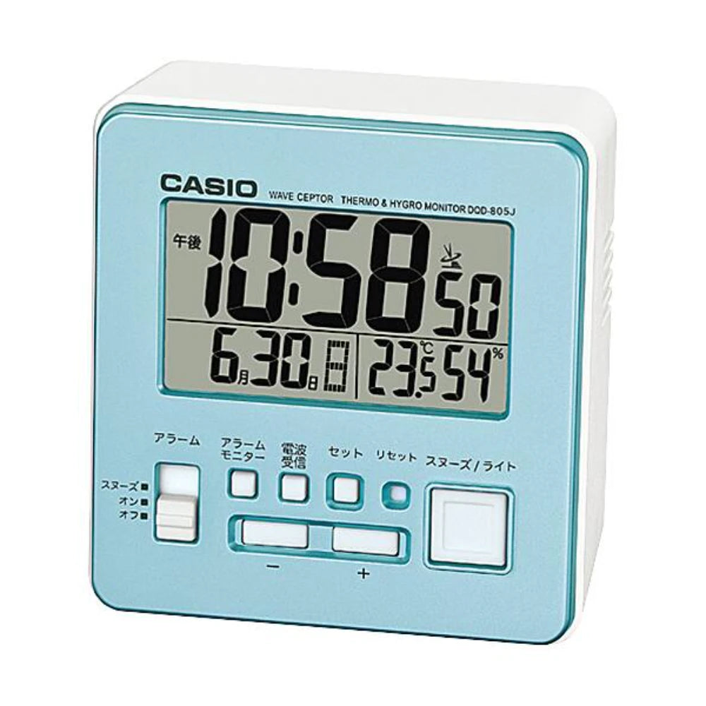 Reloj Casio de Mesa Digital DQD-805J-2JF Celeste con Termómetro JDM