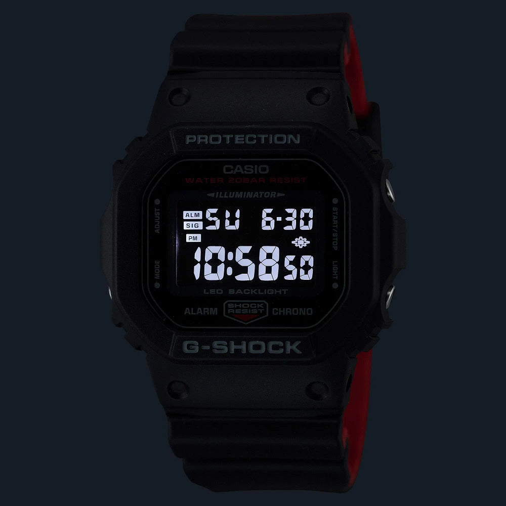 Reloj Casio G-Shock Vintage DW-5600UHR-1 Pantalla Negativa