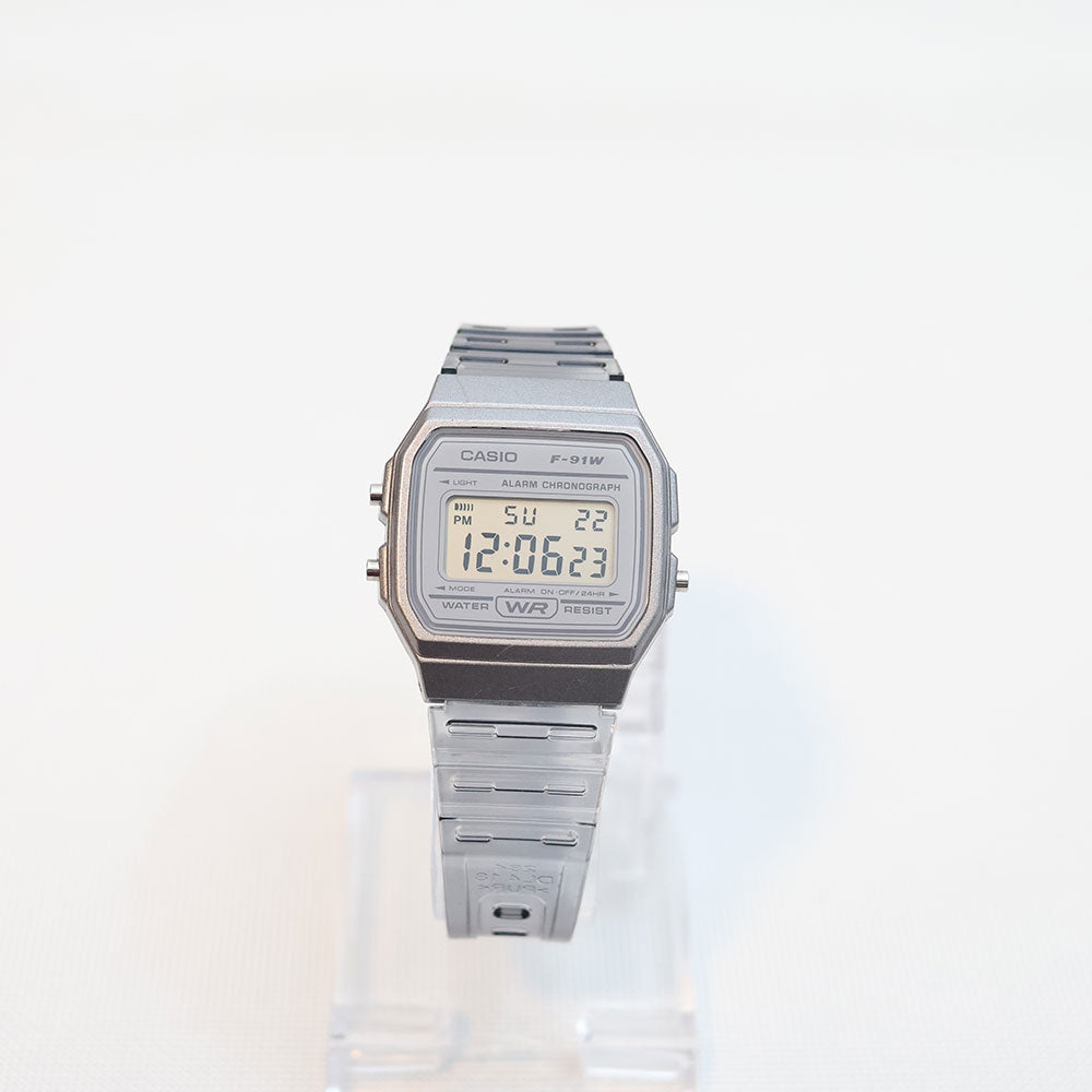 (Segunda Mano) Reloj Casio Vintage F-91WS-8DF Gris Transparente