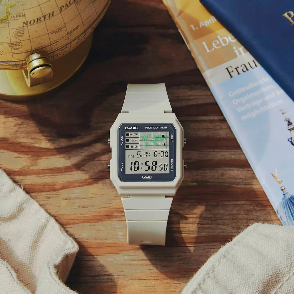 Reloj Casio Vintage LF-30W-8A World Time Blanco