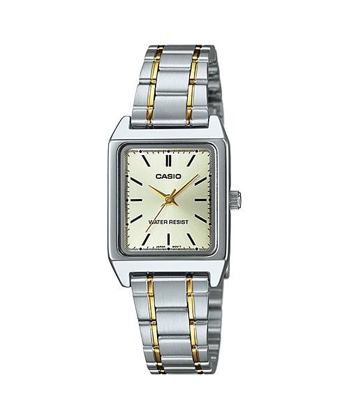Reloj Casio Tank Análogo  LTP-V007SG-9E Acero Dial Champaña