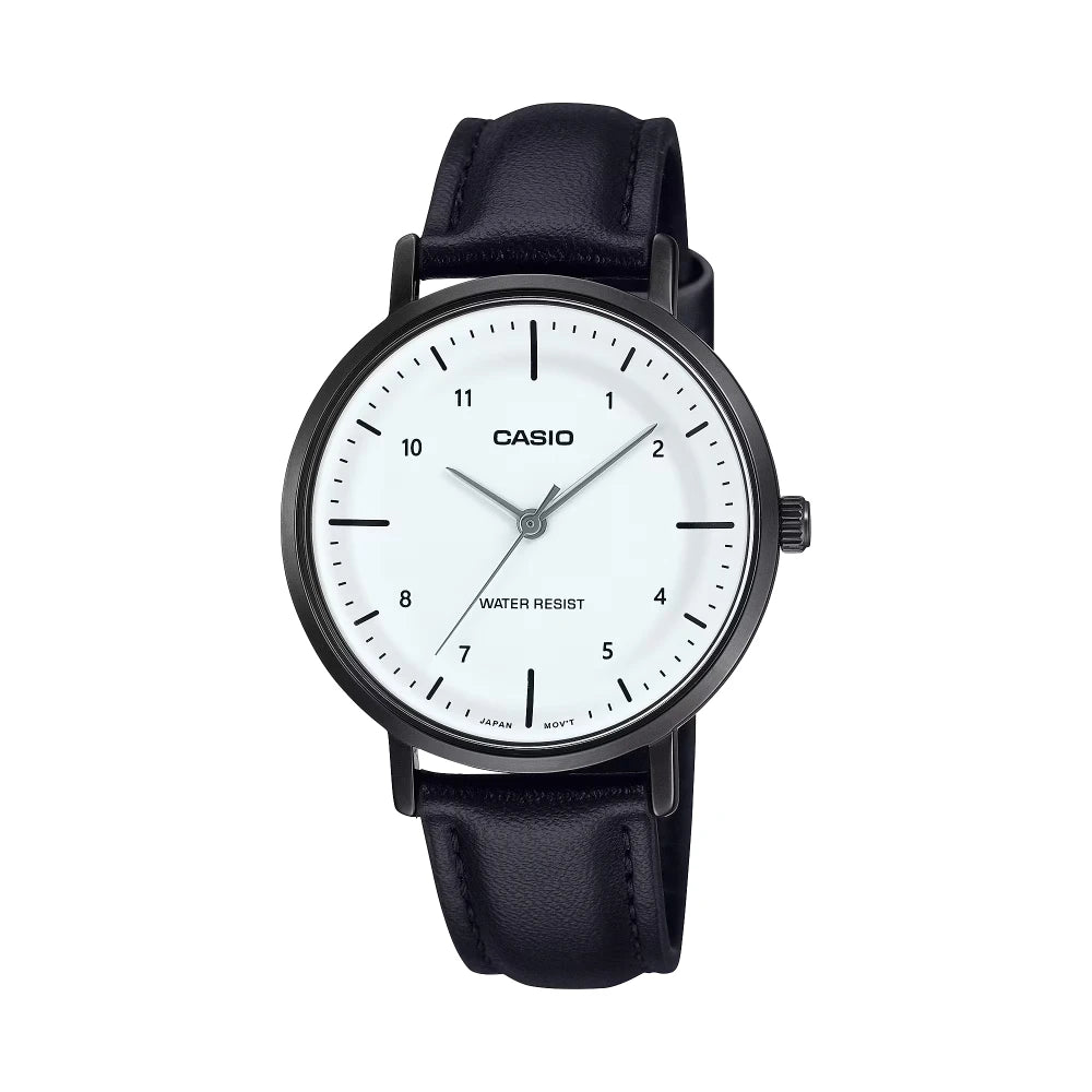 Reloj Casio Análogo LTP-VT03BL-7B Cóncavo Blanco Correa Cuero