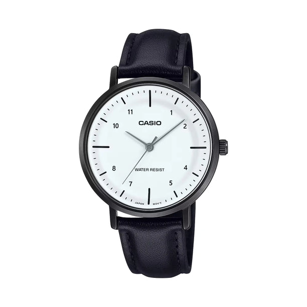 Reloj Casio Análogo LTP-VT03BL-7B Cóncavo Blanco Correa Cuero