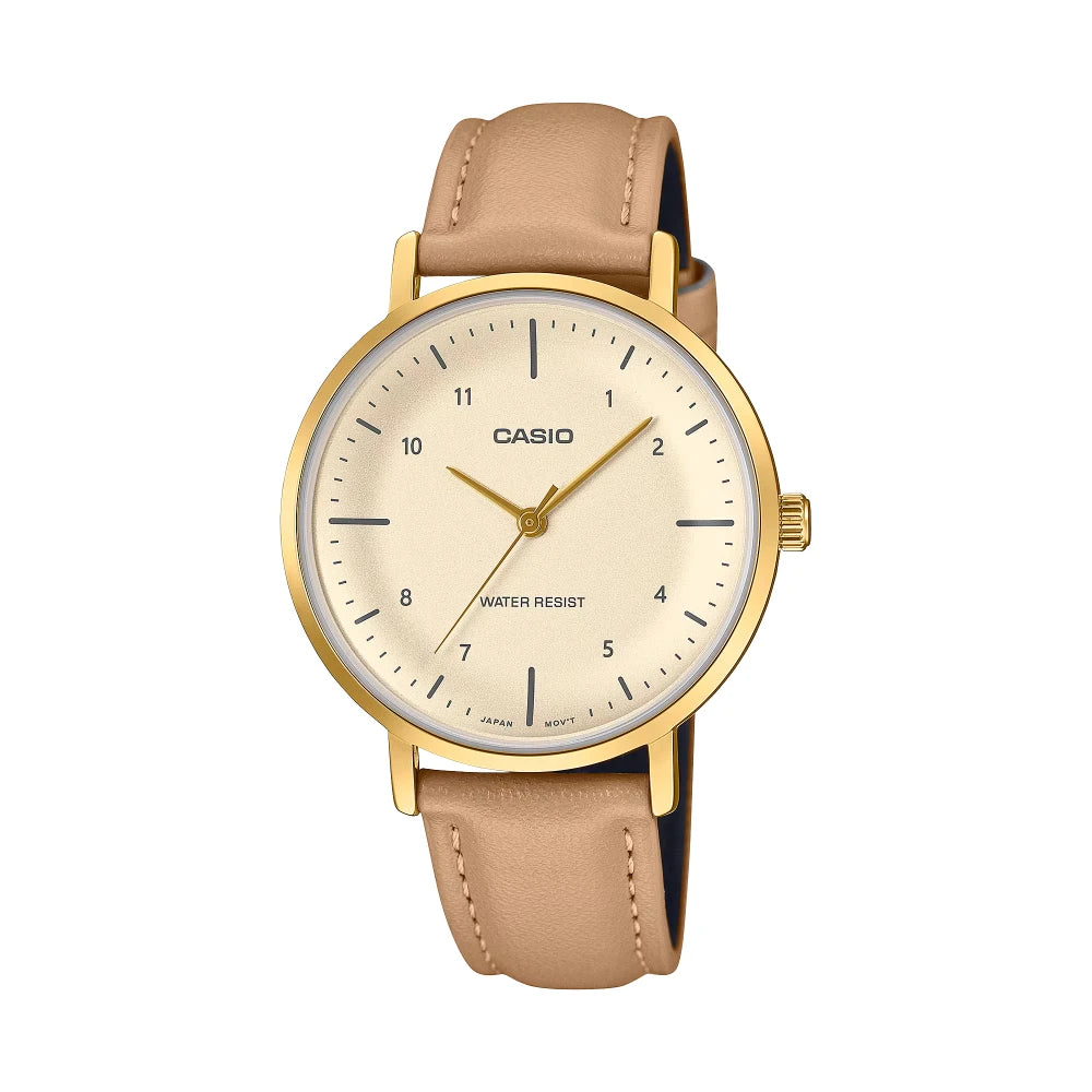 Reloj Casio Análogo LTP-VT03GL-4B Cóncavo Beige
