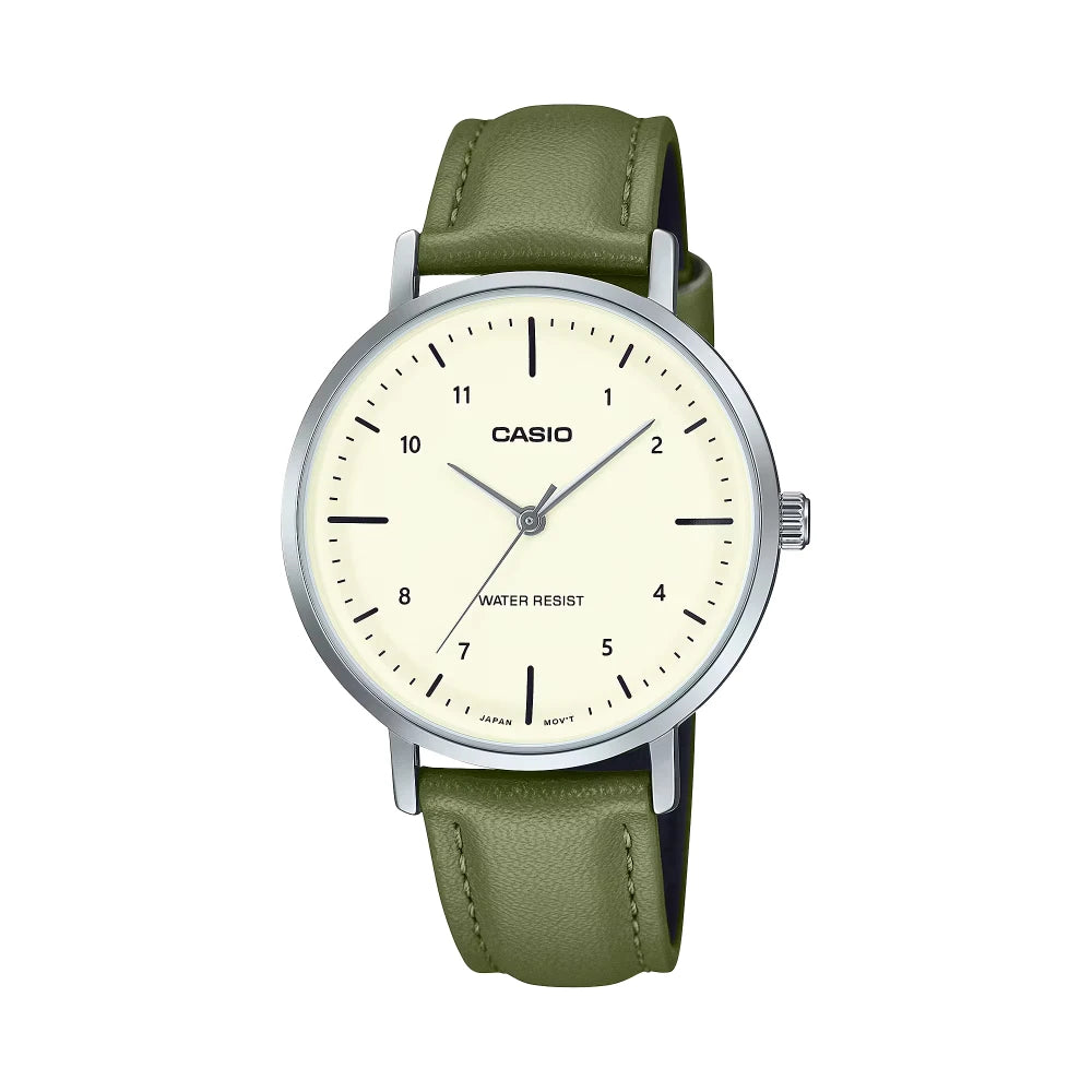 Reloj Casio Análogo  LTP-VT03L-3B Cóncavo Correa Verde