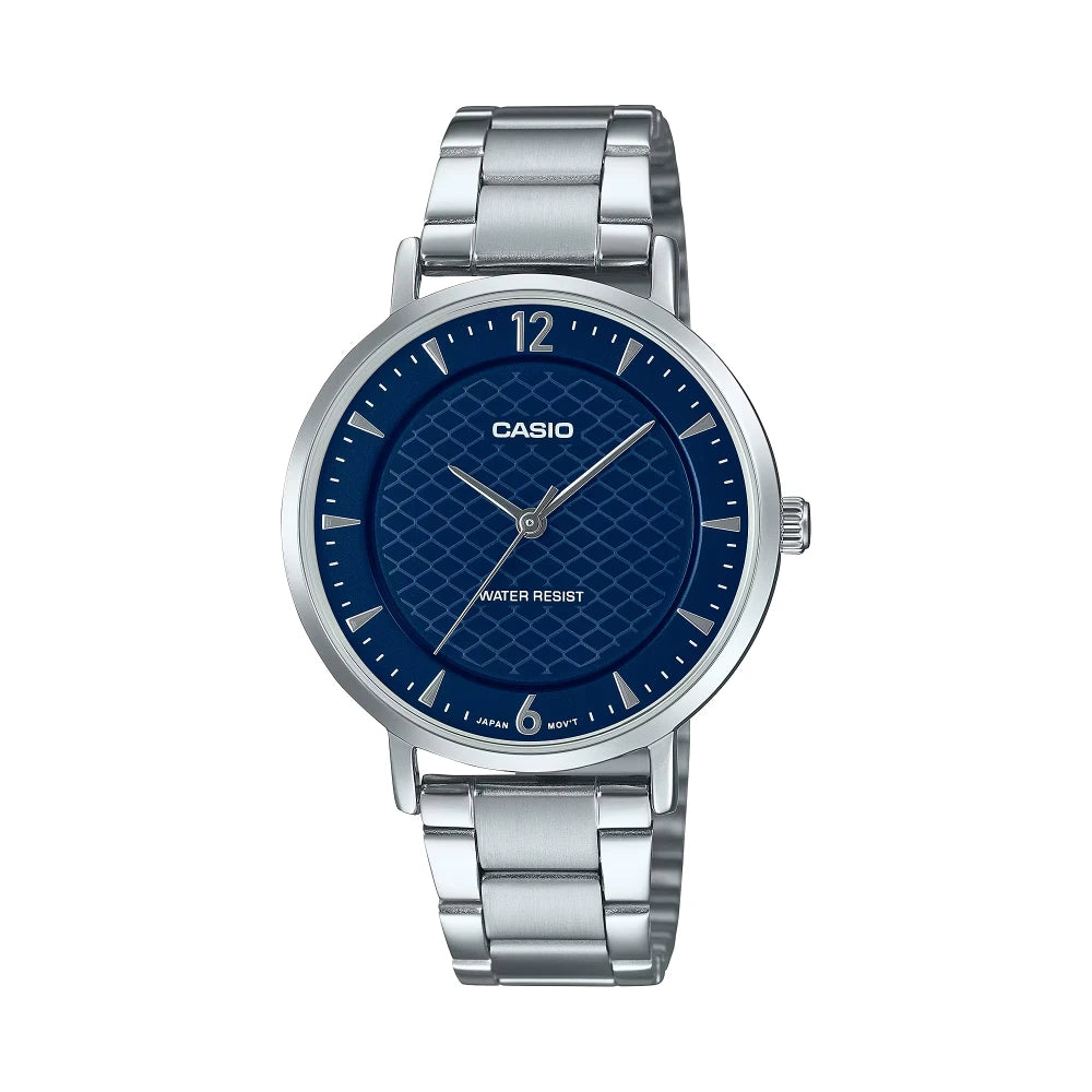 Reloj Casio Análogo LTP-VT04D-2A Doble Dial Azul 34mm