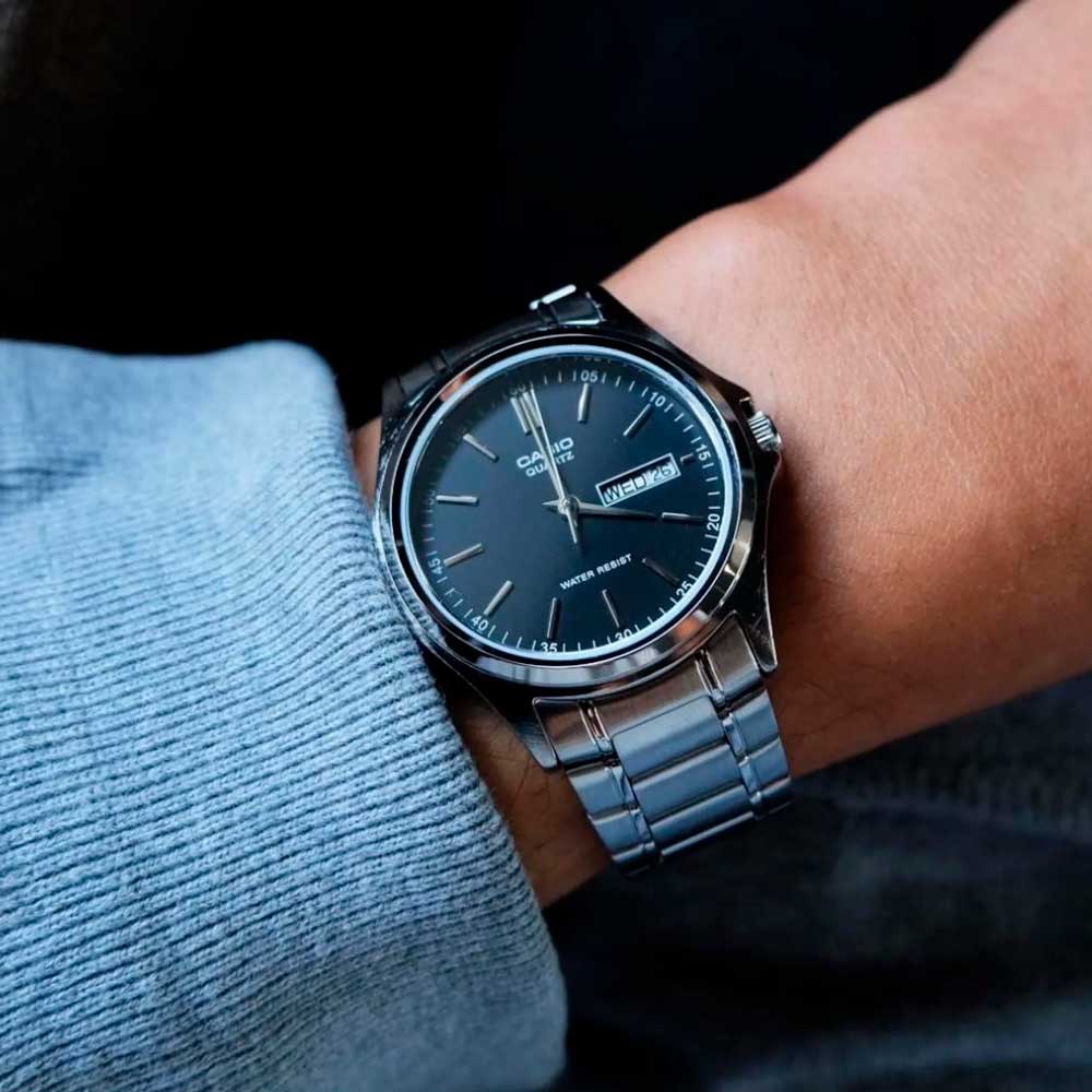 Reloj Casio Análogo MTP-1239D-1A Day Date Negro
