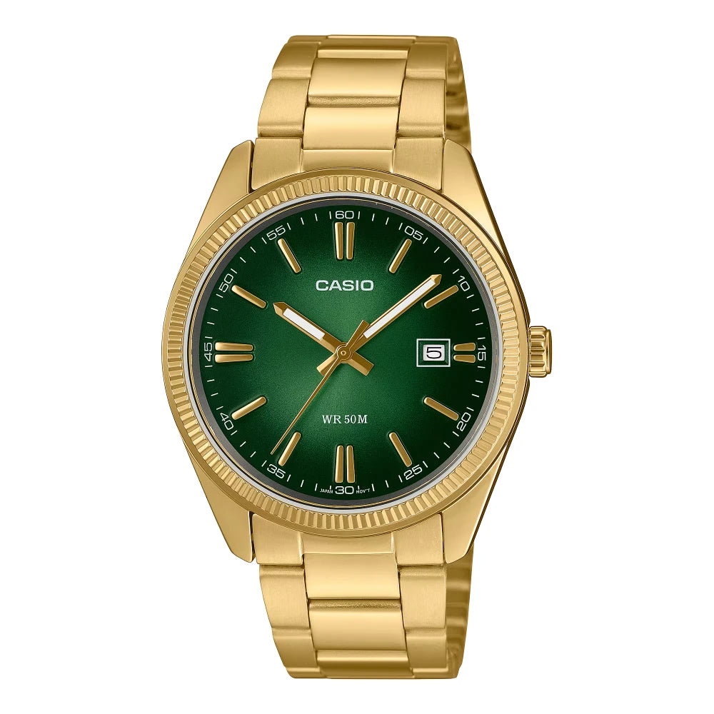 Reloj Casio Análogo MTP-1302PGC-3AV Dorado/Verde 38,5mm