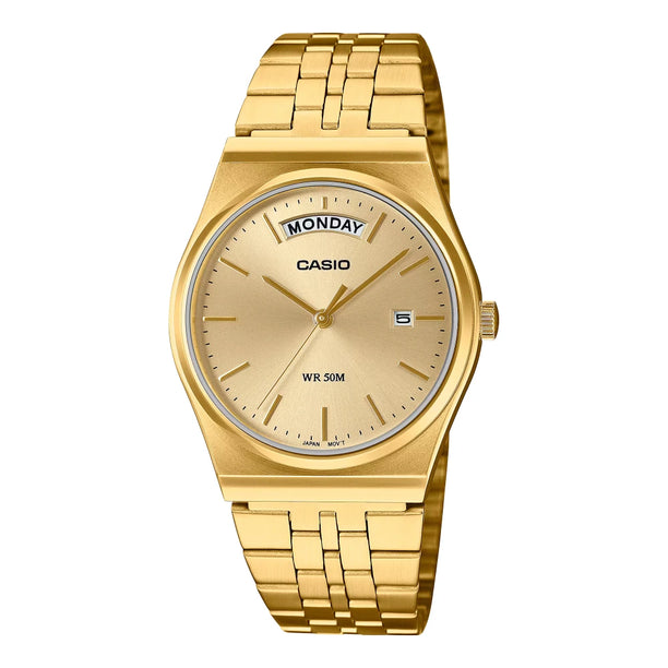 Reloj Casio Análogo MTP-B146G-9A Calendario Superior Dorado