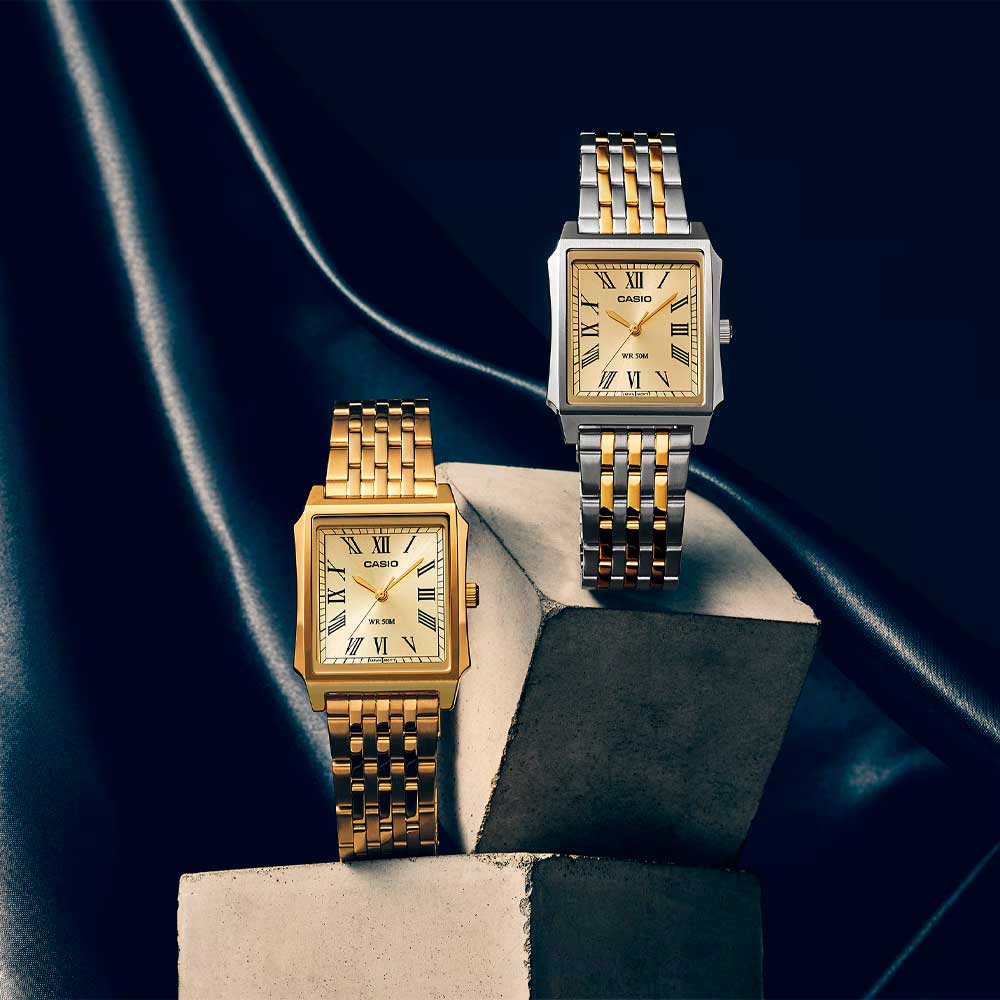 Reloj Casio Tank Análogo MTP-B190SG-9B Caja Acero Dorado
