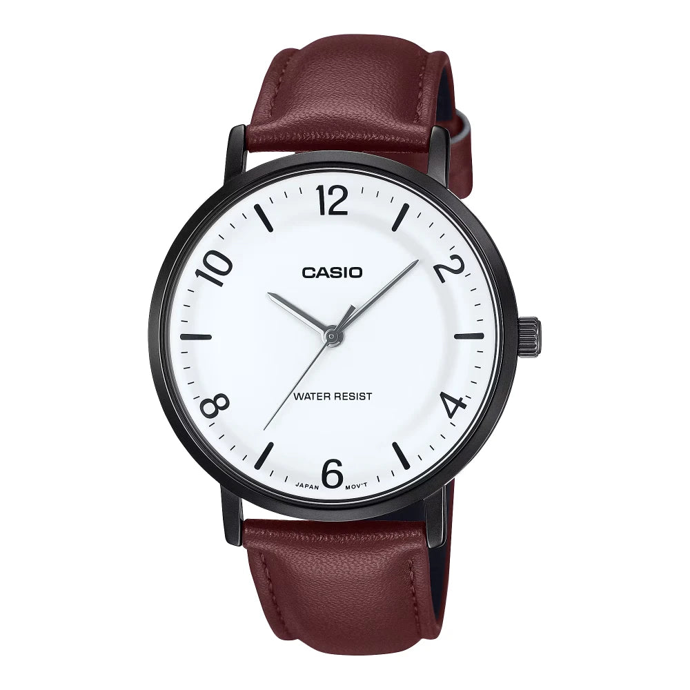 Reloj Casio Análogo MTP-VT03BL-7B Dial Cóncavo Blanco 40mm