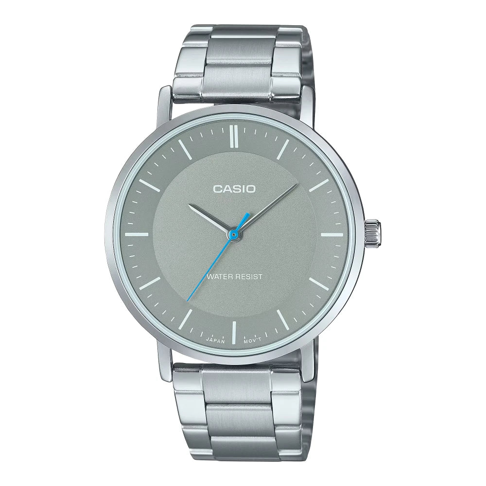 Reloj Casio Análogo MTP-VT04D-8E Dial Cóncavo Plateado 40mm