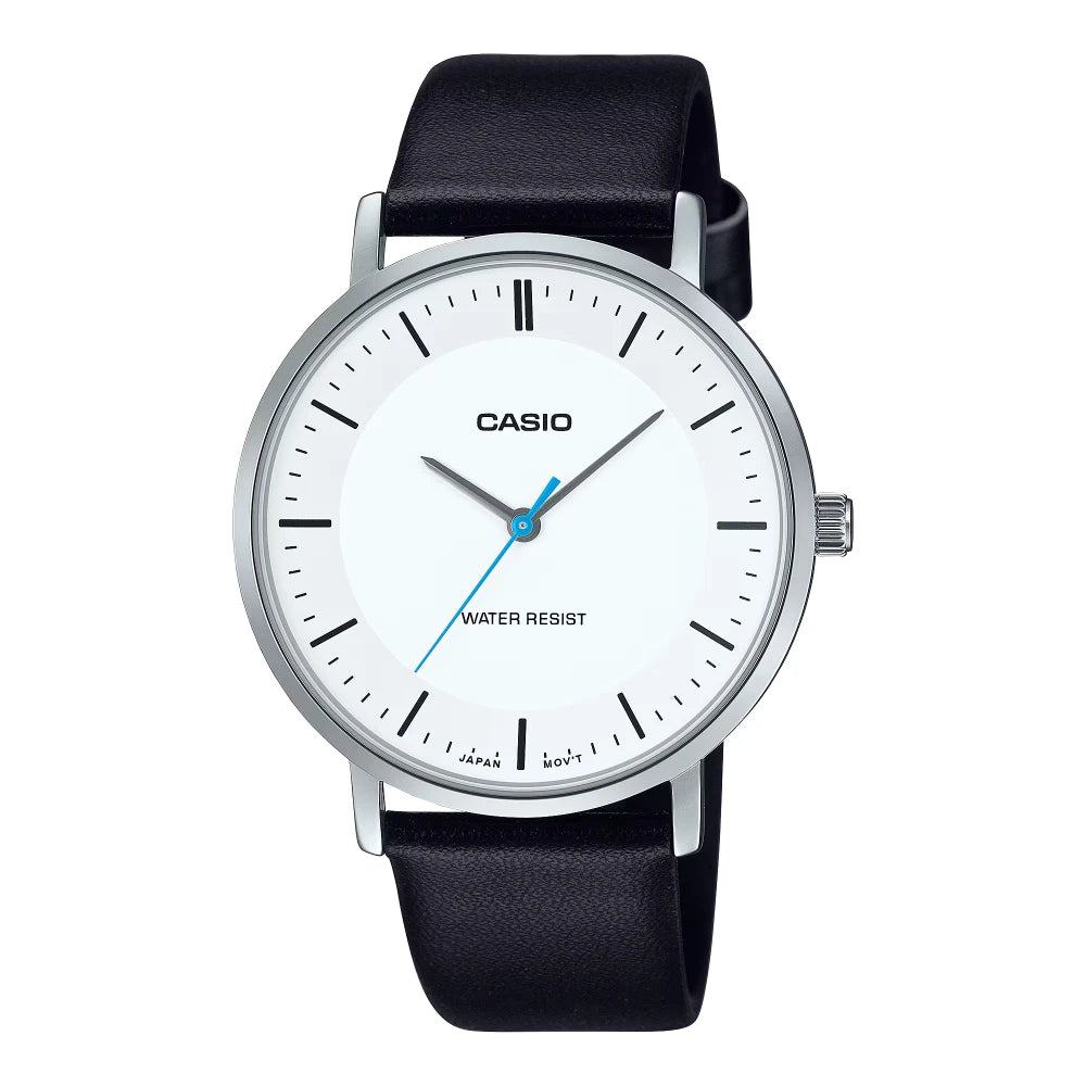 Reloj Casio Análogo  MTP-VT04L-7E Dial Cóncavo Blanco 40mm