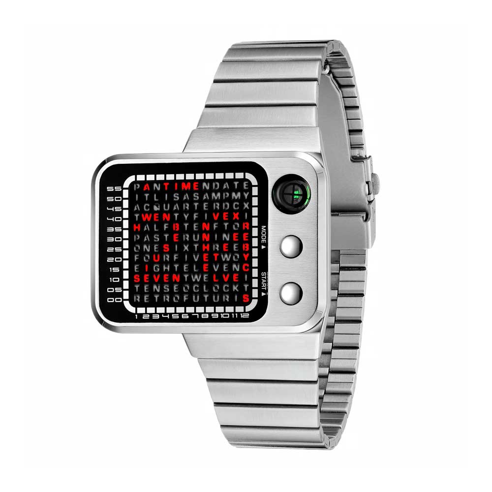 Reloj Benly Watch Radar Silver Red Digital