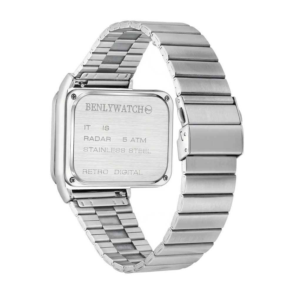 Reloj Benly Watch Radar Silver Red Digital