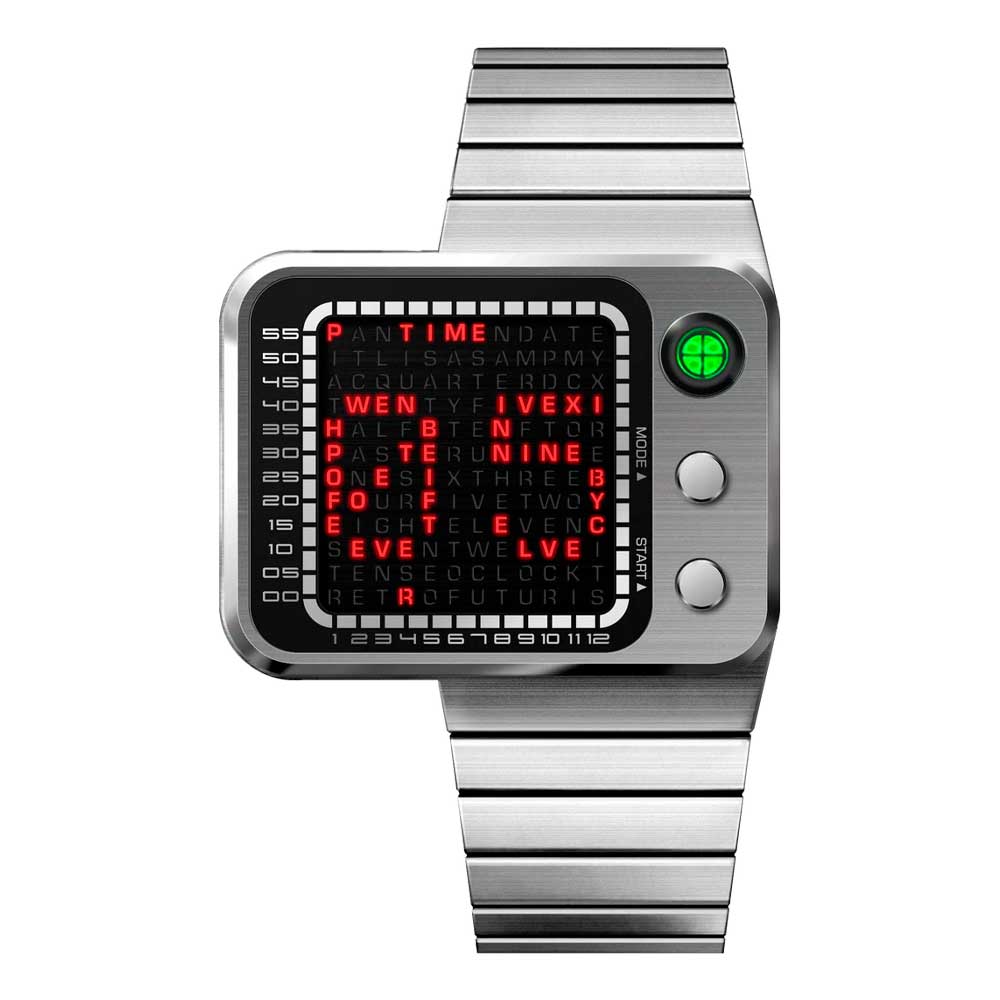 Reloj Benly Watch Radar Silver Red Digital