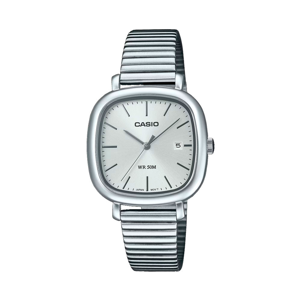 Reloj Casio Análogo LTP-B166D-7A Full Acero Plateado Mini – Dando La Hora