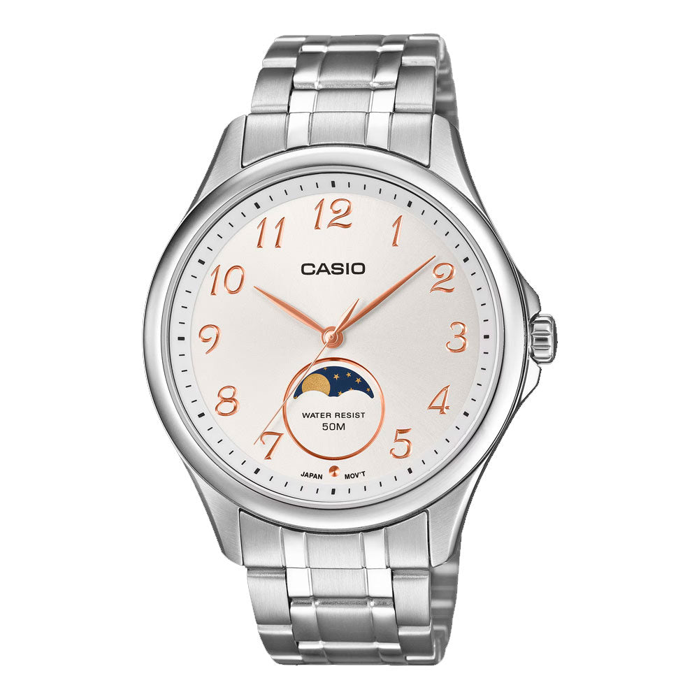 Reloj Casio Análogo MTP-M110D-7AV Moonphase Acero 40mm