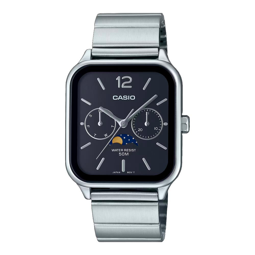 Reloj Casio Análogo MTP-M305D-1A Moonphase Correa de Acero