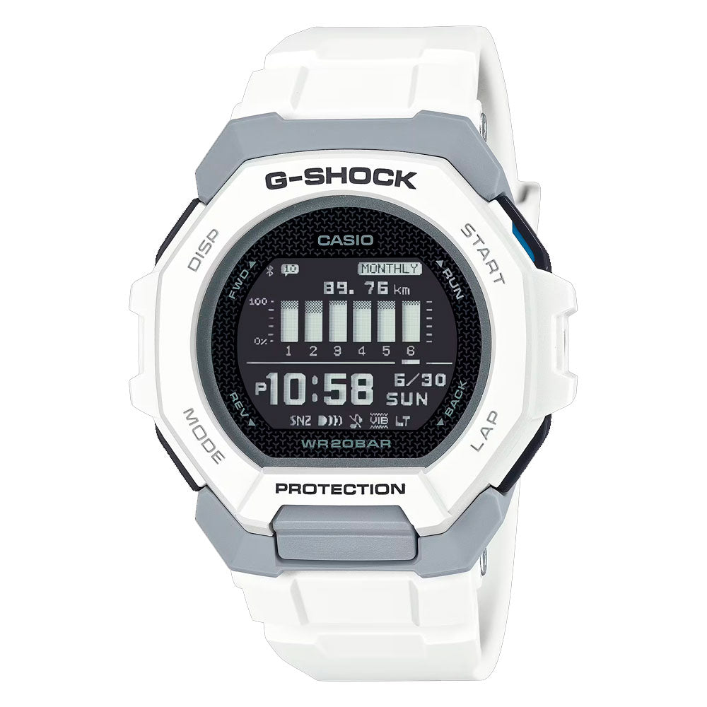 Reloj Casio G-Shock G-SQUAD GBD-300-7JF Bluetooth Blanco JDM