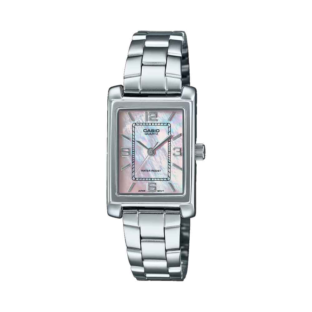 Reloj Casio Tank Análogo LTP-1234DS-4A Nácar Rosa