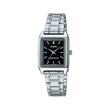 Reloj Casio Tank Análogo LTP-V007D-1E Correa Acero Dial Negro