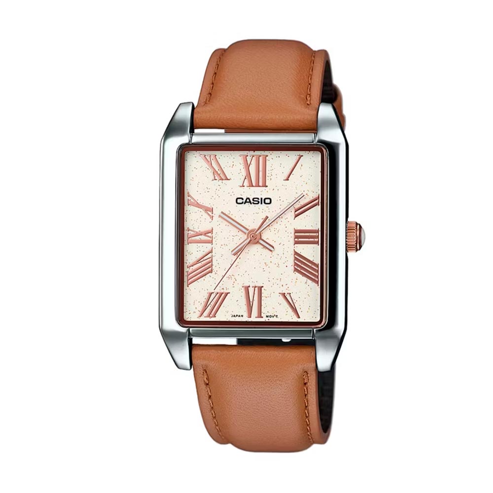 Reloj Casio Tank Análogo MTP-TW101L-7AVDF Acero Dial Glitter NOS