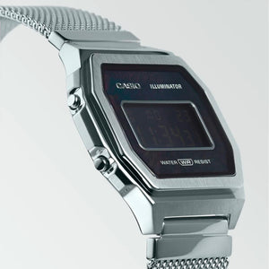 Reloj Casio Vintage A1000M-1BEF Caja Metálica Plata Correa Milanese - Dando la Hora