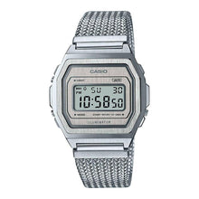 Reloj Casio Vintage A1000MA-7EF Caja Metálica Plata Correa Milanese - Dando la Hora