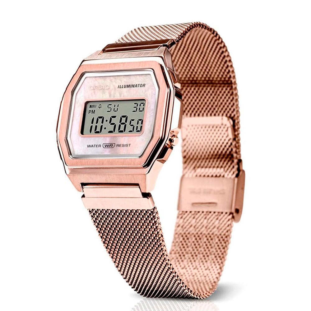 Reloj Casio Vintage A1000MCG-9 Caja Metálica Rosa Nácar - Dando la Hora