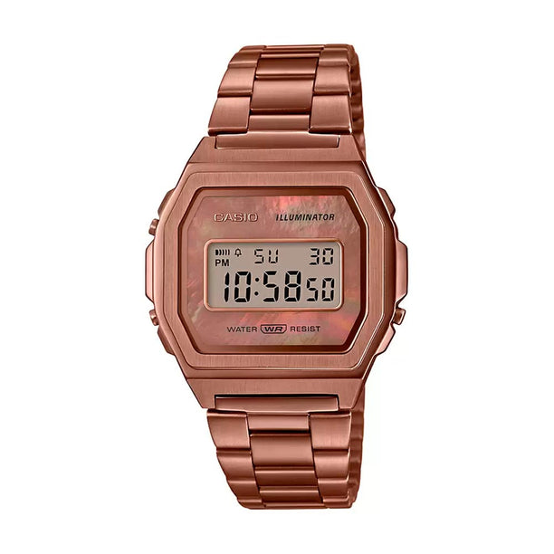 Reloj Casio Vintage A1000RG-5 Caja Metálica Rosa Nácar - Dando la Hora