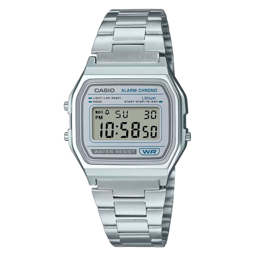 Reloj Casio Vintage A158WEA-7 Alarm Chrono Digital Plateado
