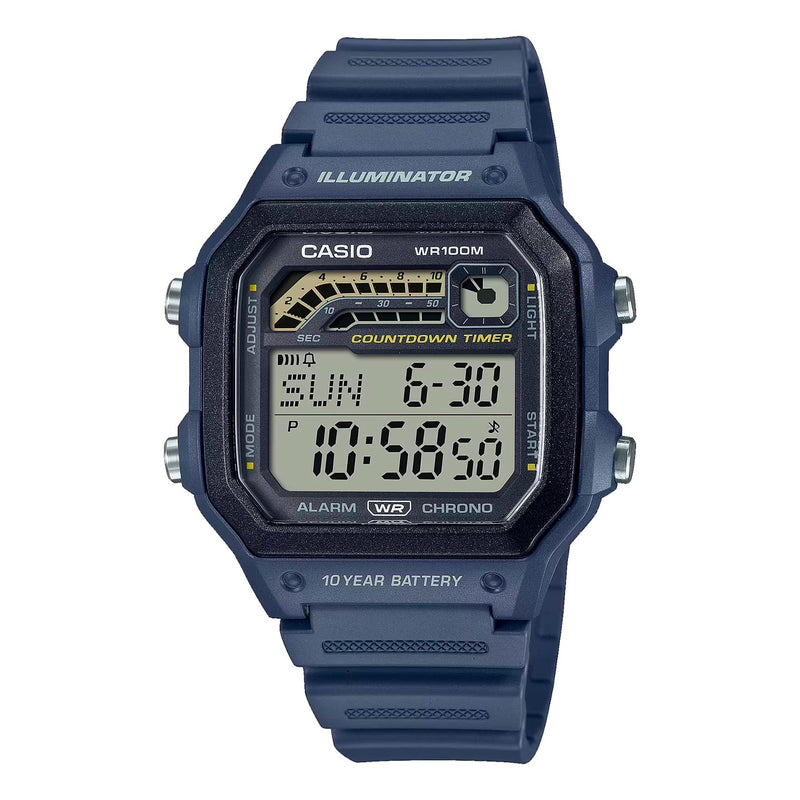 Reloj Casio Vintage Countdown Timer WS1600H2AV Gris Dando la Hora