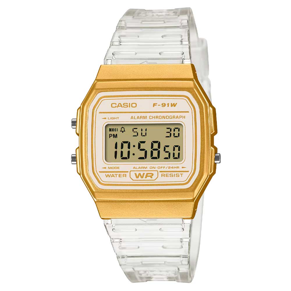 Reloj Casio Vintage F-91WS-7A2 Dorado Transparente