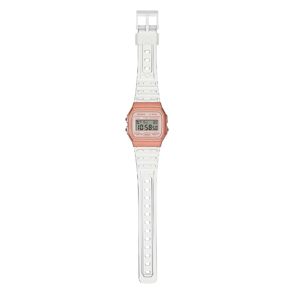 Reloj Casio Vintage F-91WS-7A3 Rosado Transparente
