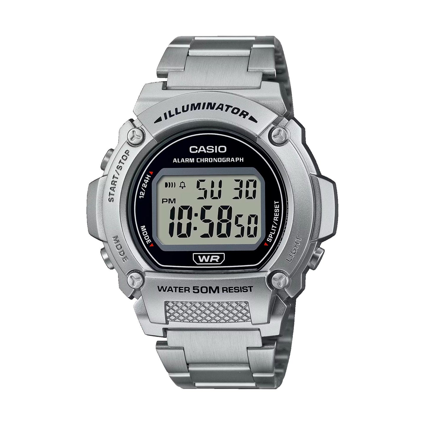 Reloj Casio Vintage W-219HD-1AV Correa Metálica Digital
