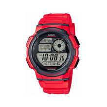 Reloj Vintage Casio World Time AE1000WH-4AVDF Digital Resina Rojo