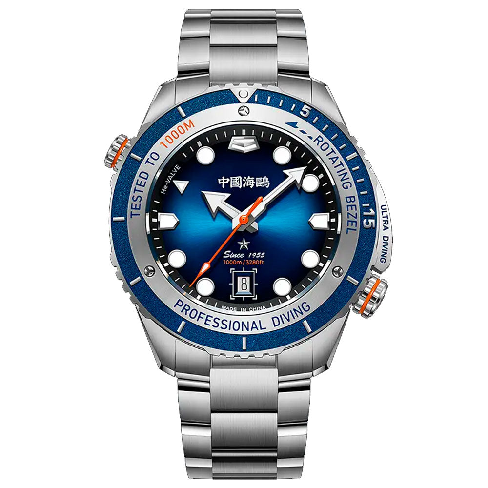 Reloj Sea-Gull Deep Sea 816.37.1217 Automático Divers 1000mt Azul 45mm