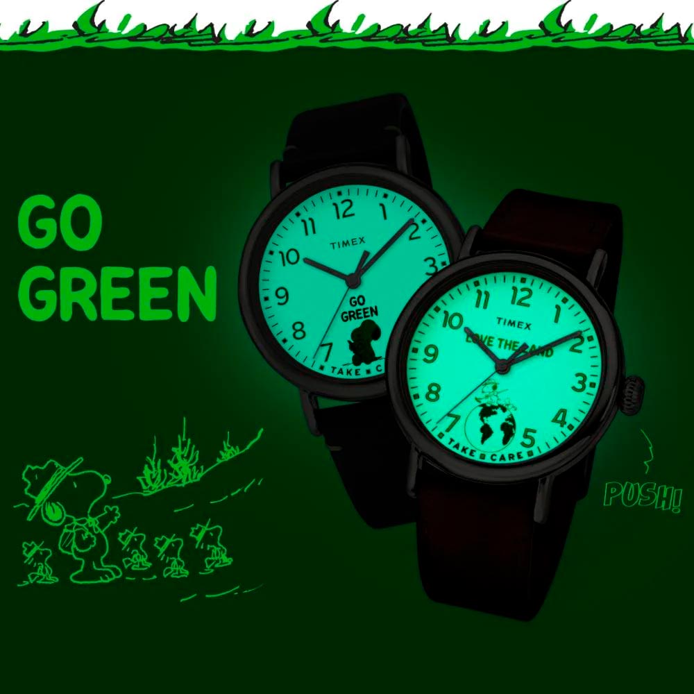 Reloj Timex Standard TW2V32800 Peanuts Love the Land Indiglo Cuero - Dando la Hora