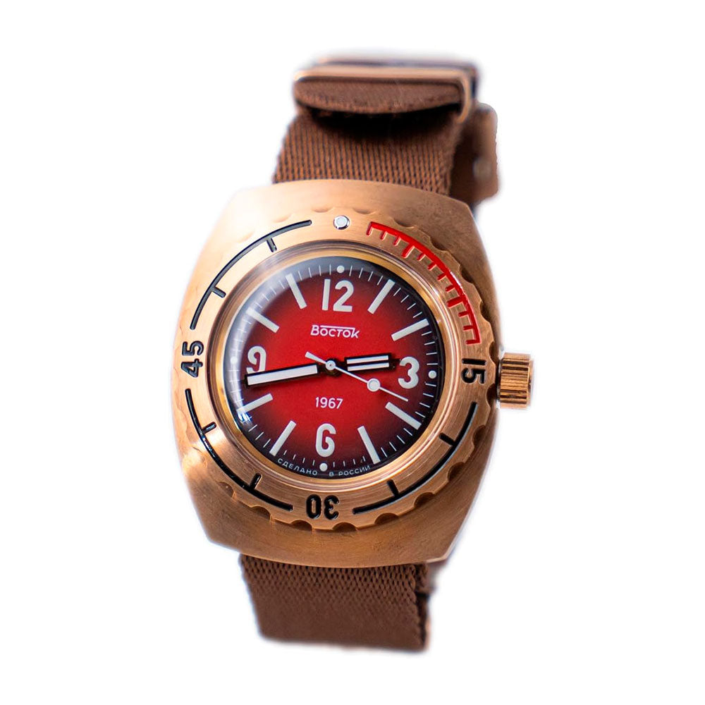 Reloj Vostok Amphibia 90807Б de Bronce 1967 Buceo Made in Russia 42mm