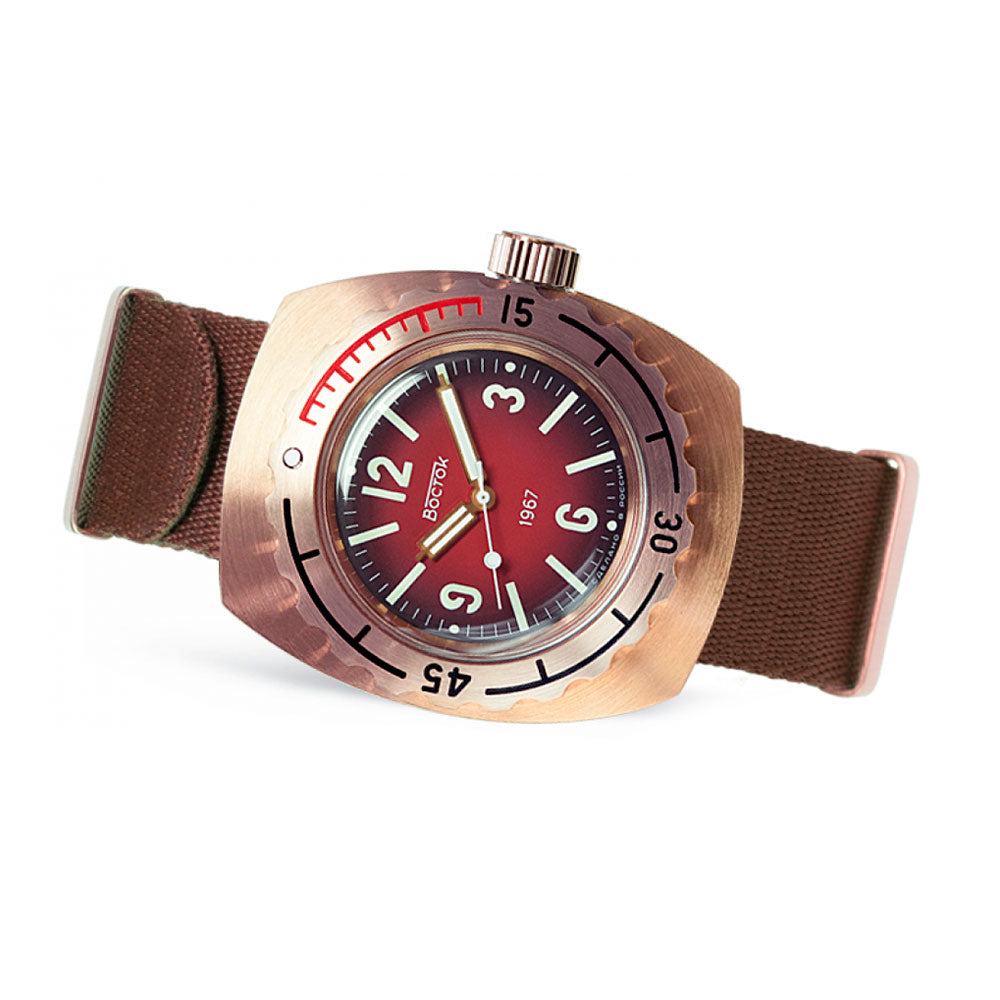 Reloj Vostok Amphibia 90807Б de Bronce 1967 Buceo Made in Russia 42mm