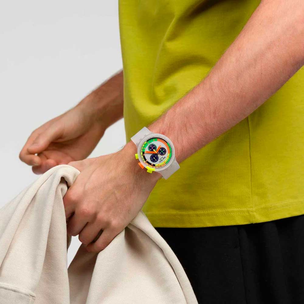 Reloj Swatch SB02K100 NEON JELLY Quartz Chronograph Swiss Made 47mm