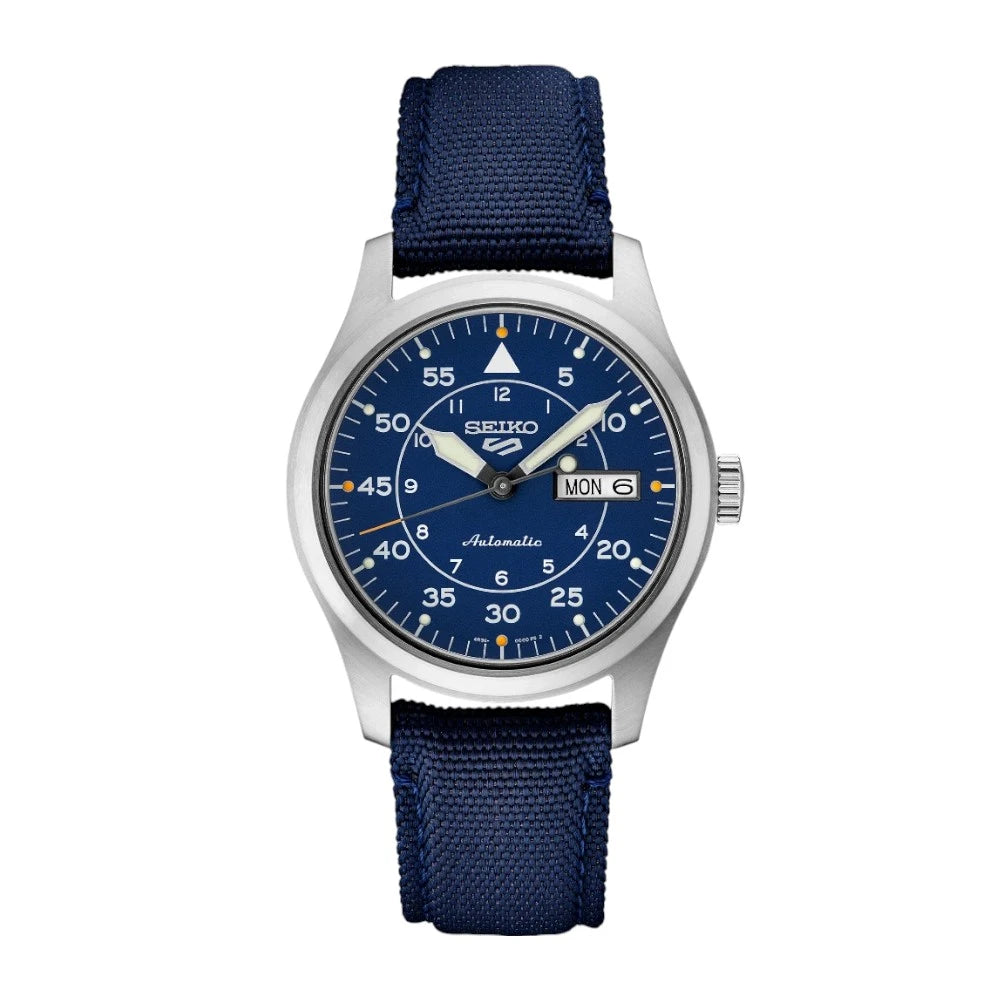 Reloj Seiko 5 Sports Automático SRPH31 Metálico NATO 39.4mm Azul Made In Japan