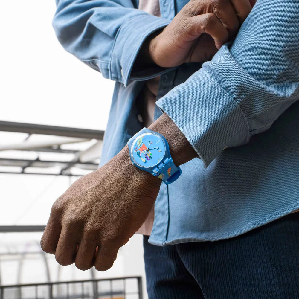 Reloj Swatch New Gent Kandinsky Blue Sky  SUOZ342 41mm