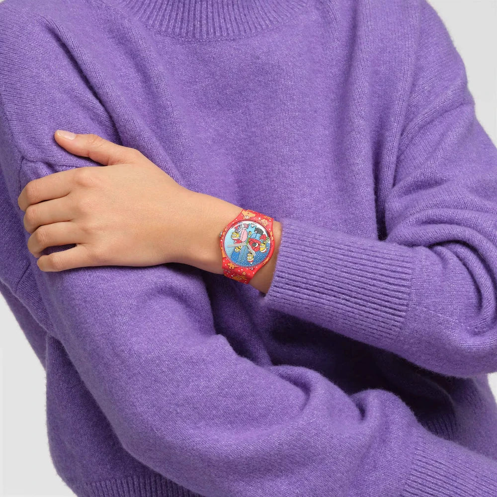Reloj Swatch Simpsons SUOZ361 Simpsons Navidad 47mm