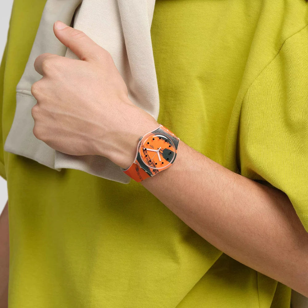 Reloj Swatch Orange And Red On Pink SUOZ362 41mm