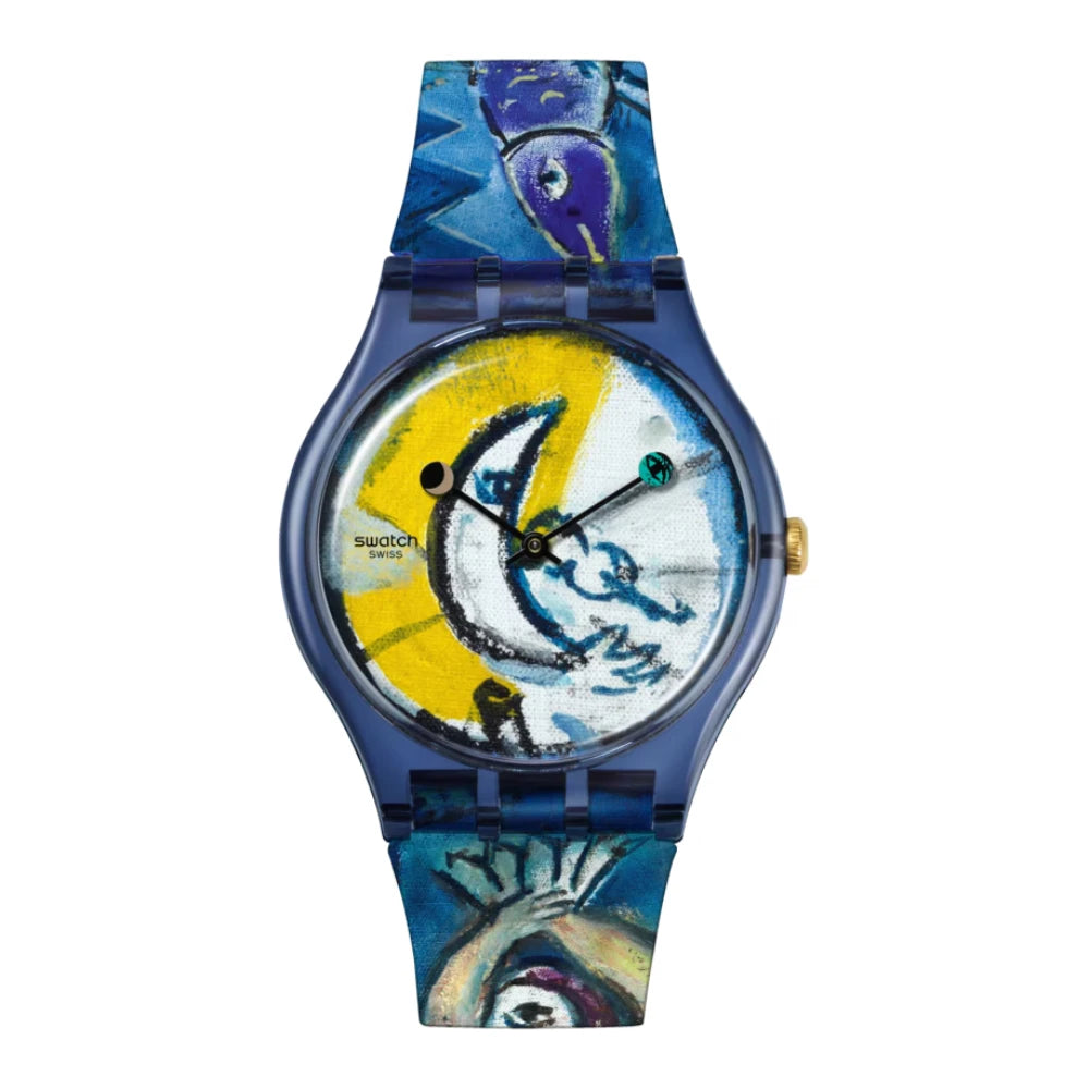 Reloj Swatch Chagall's Blue Circus SUOZ365 41mm